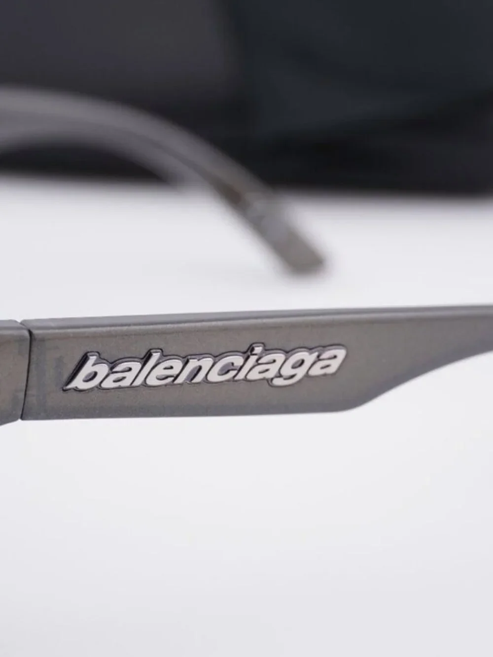 Balenciaga BB0202S 002 Unisex Geometric Sunglasses - Silver / Grey